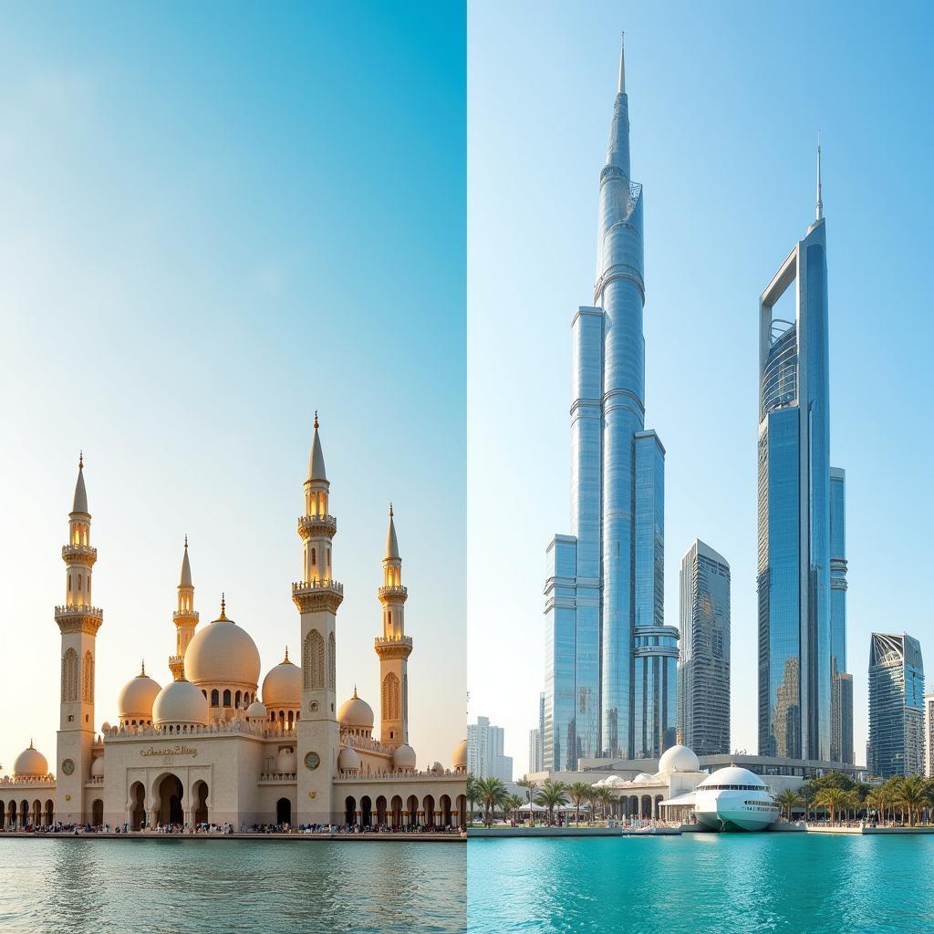 So sánh kiến trúc Abu Dhabi và Dubai