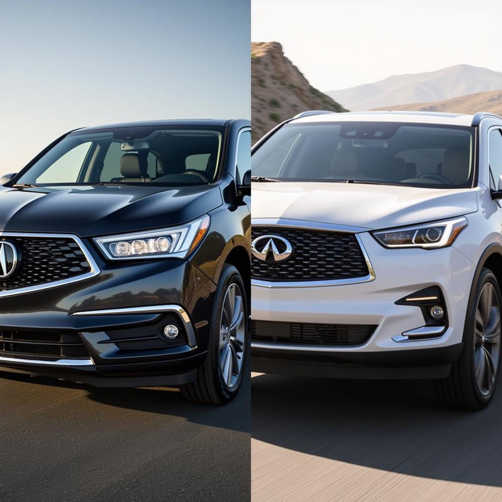 2017 Acura MDX and Infiniti QX60 exterior comparison