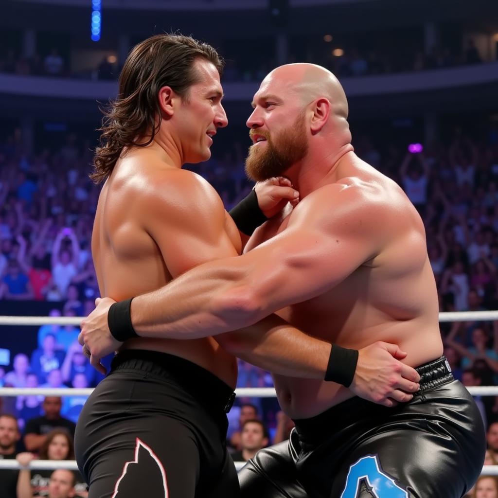 AJ Styles và Brock Lesnar đối đầu nảy lửa trên võ đài