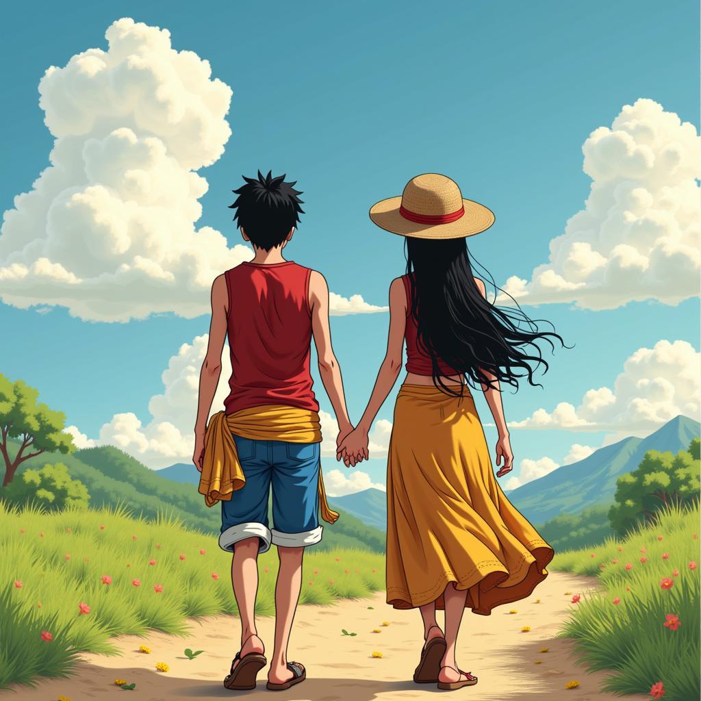 Luffy và Boa Hancock sánh bước