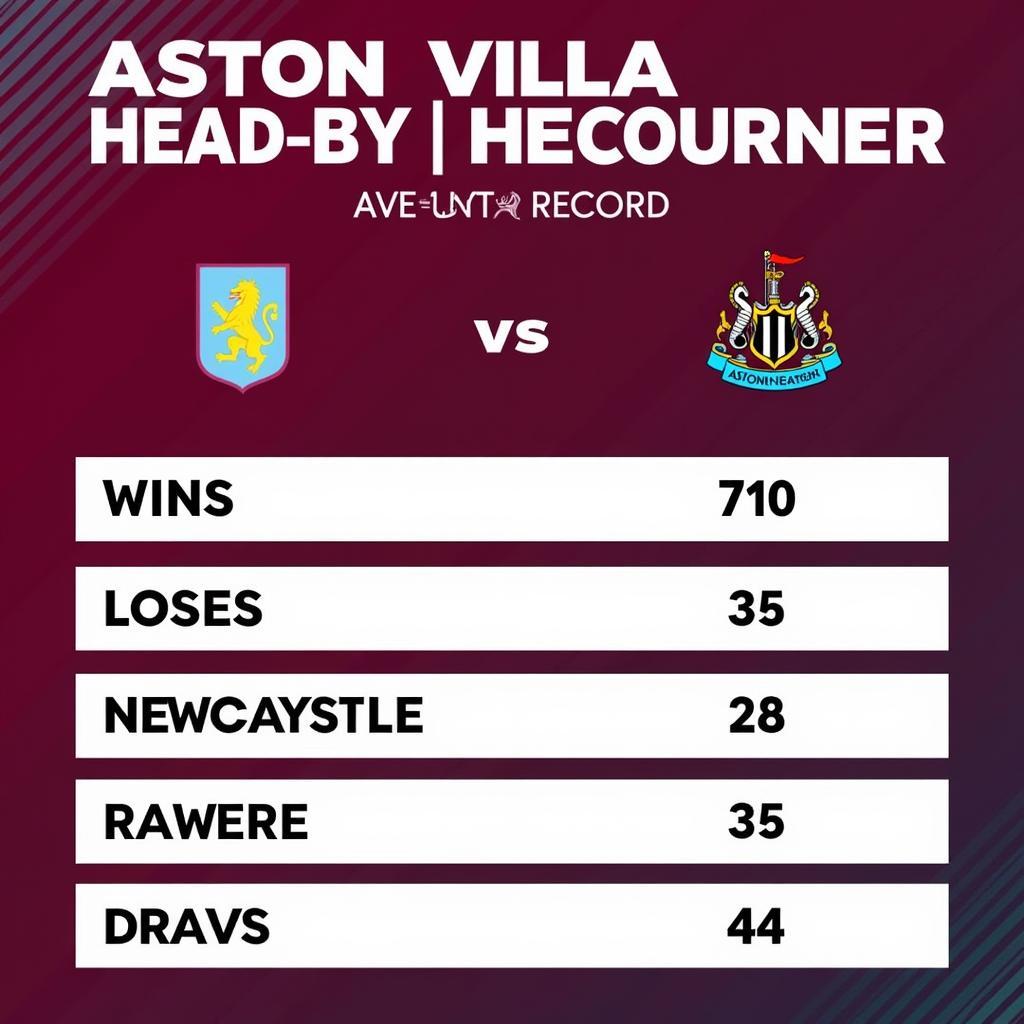 Lịch sử đối đầu giữa Aston Villa và Newcastle