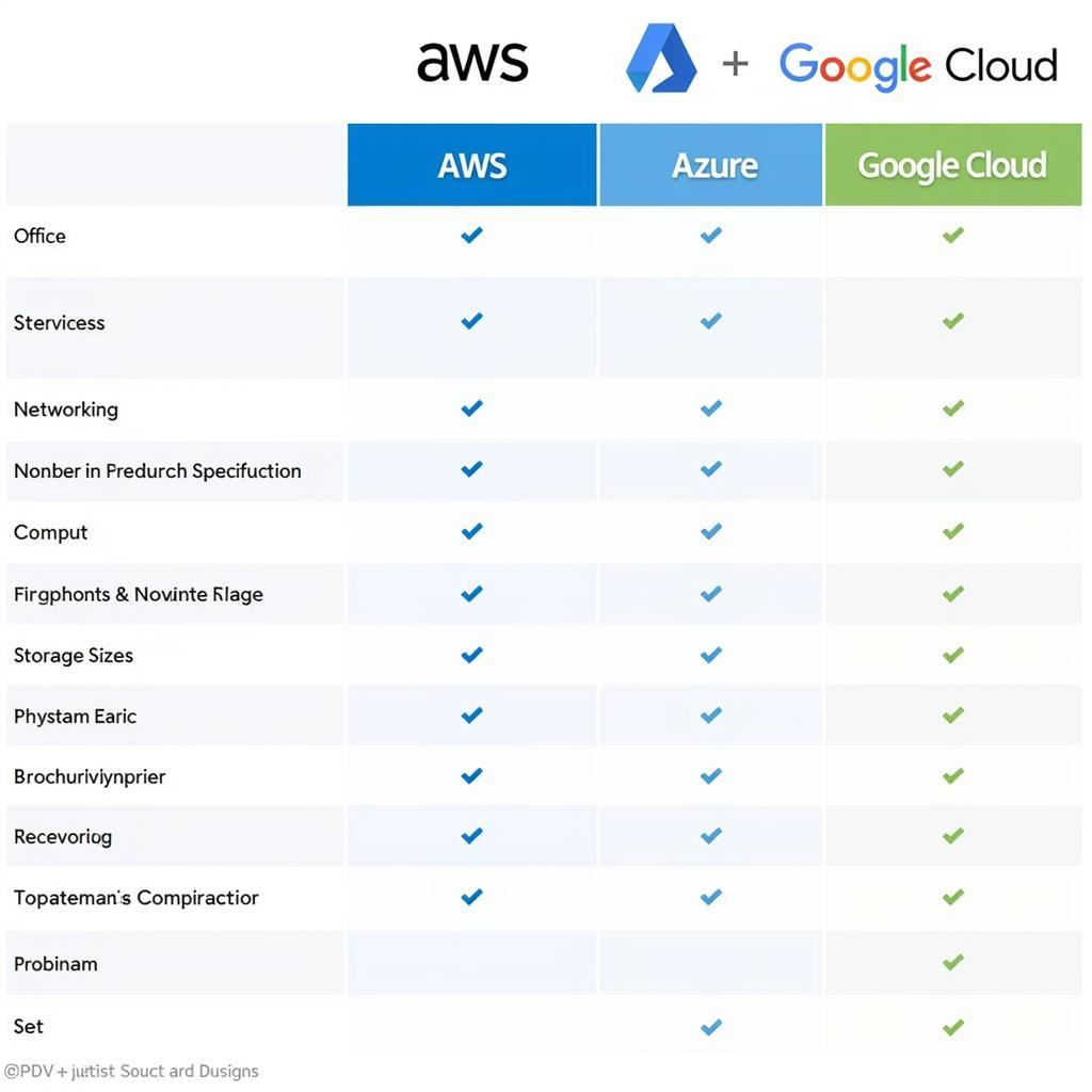 Dịch vụ AWS, Azure, Google Cloud