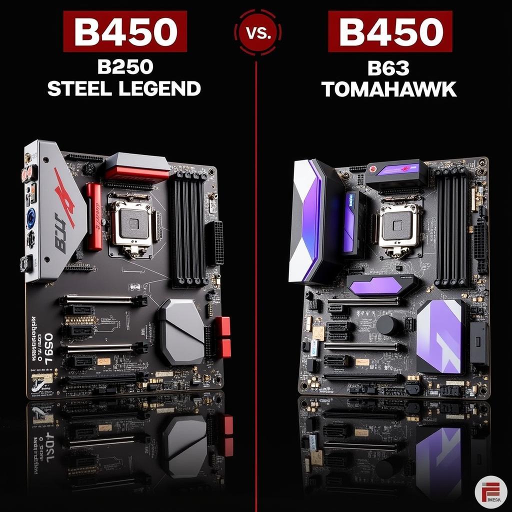 ASRock B450 Steel Legend vs MSI B450 Tomahawk Design Comparison