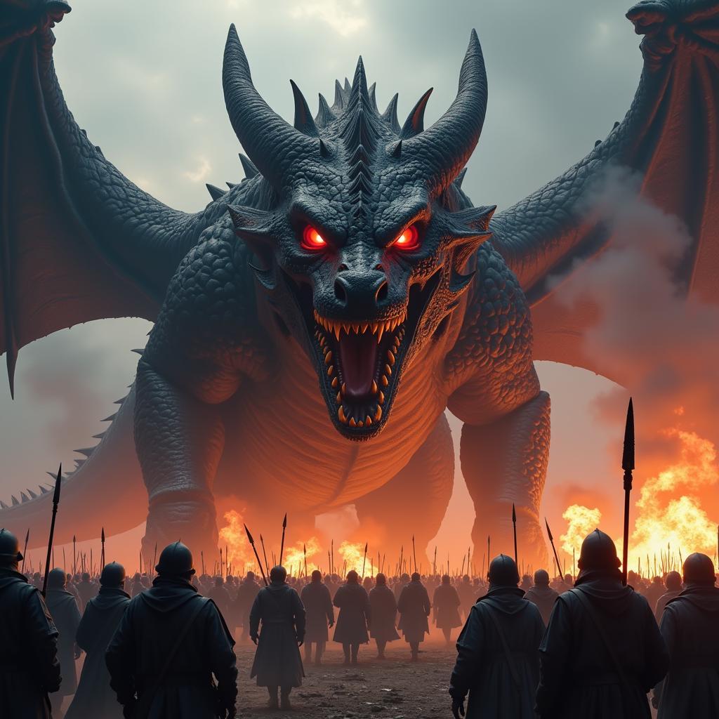 Balerion the Dread phun lửa thiêu rụi kẻ thù