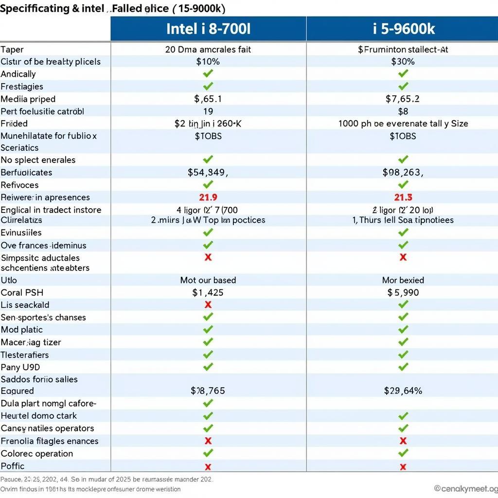 Bảng so sánh thông số và giá cả i7 8700 và i5 9600k