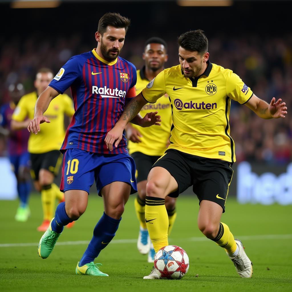 Barcelona và Dortmund đối đầu trong một trận cầu Champions League