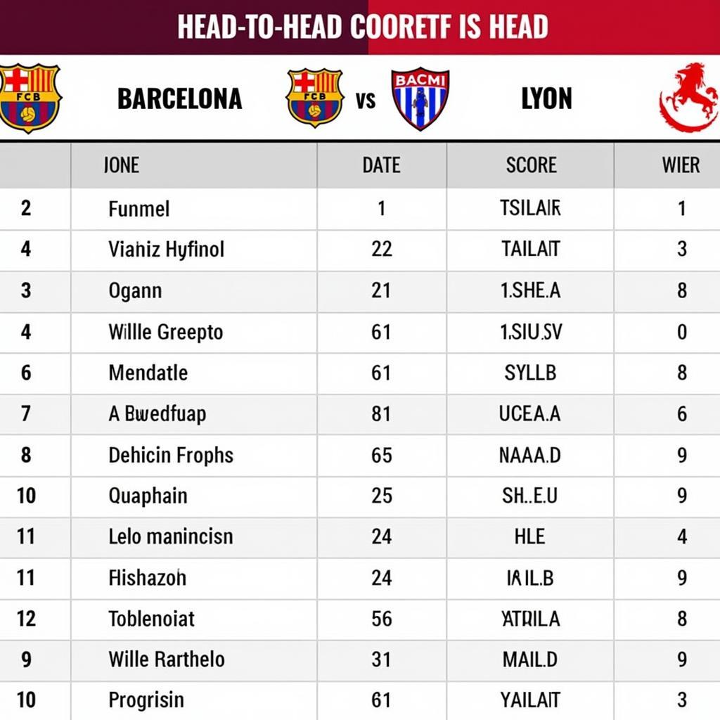 Barcelona vs Lyon: Lịch sử đối đầu