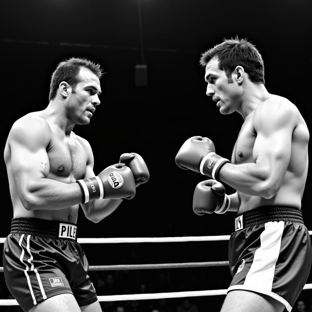 Barry Hall và Paul Gallen đối đầu trong một trận đấu boxing