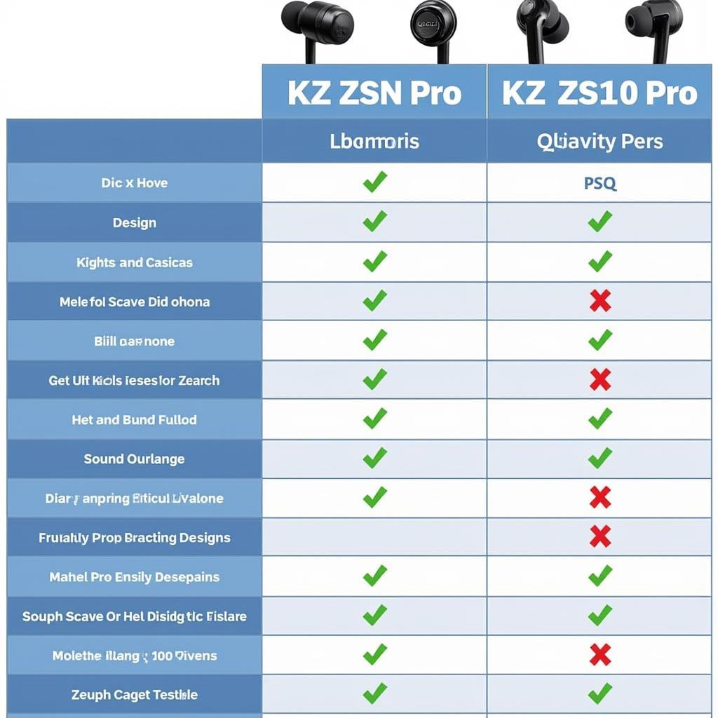 Biểu đồ so sánh KZ ZSN Pro và KZ ZS10 Pro