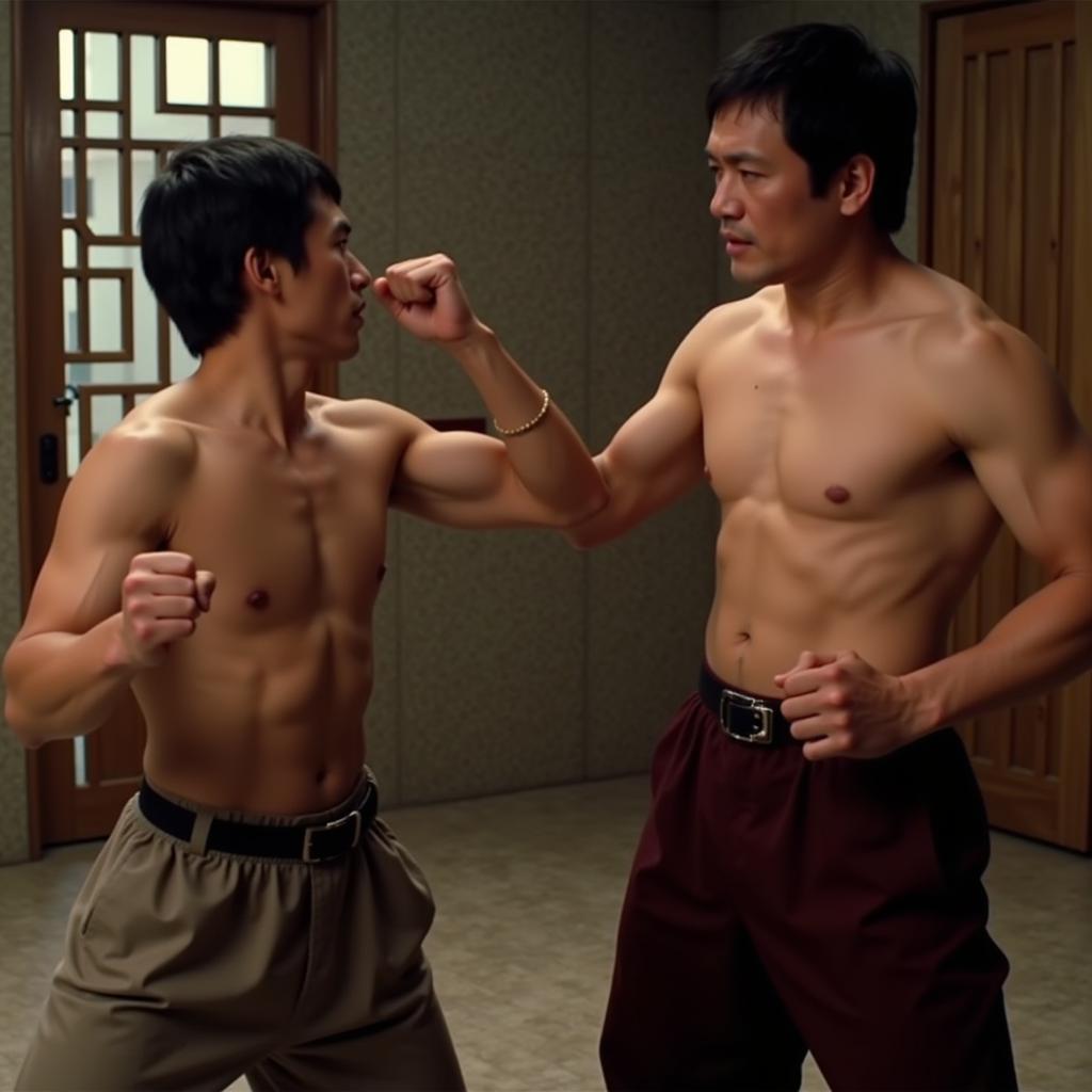 Billy Chow và Jet Li trong phim Tinh Võ Anh Hùng