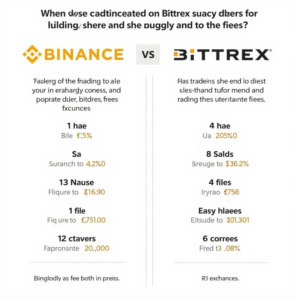 Biểu đồ so sánh phí giao dịch Binance và Bittrex