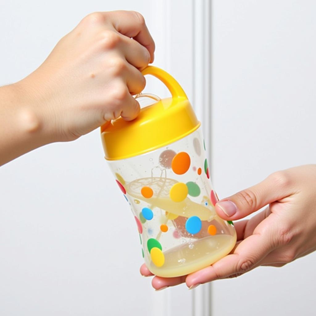 Plastic feeding bottle