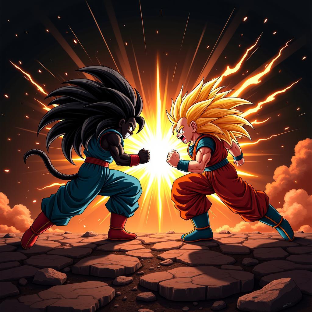 Black Goku và Goku GT đối đầu nảy lửa