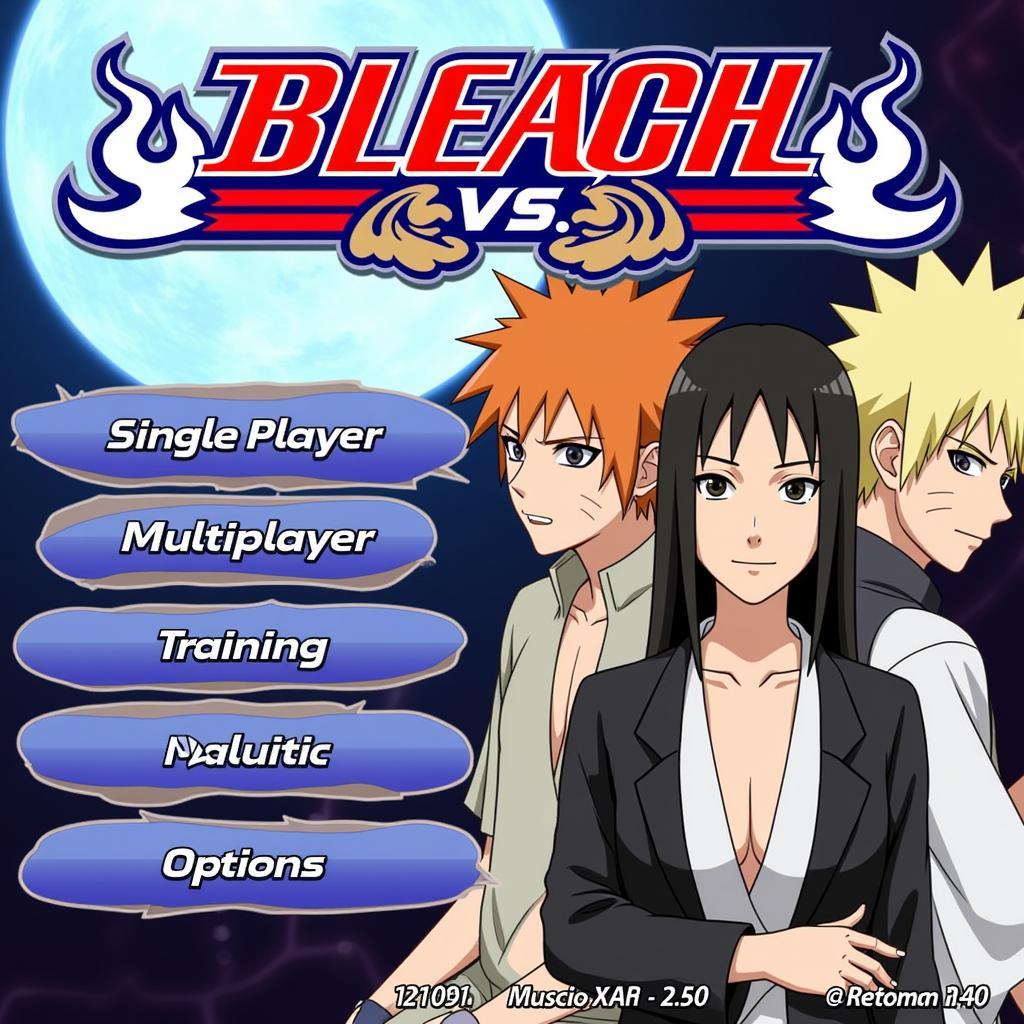 Giao diện màn hình chính Bleach vs Naruto 2.6