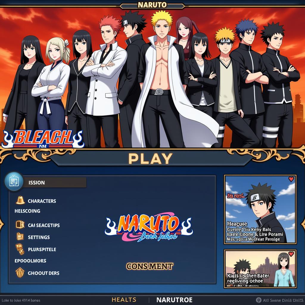 Giao diện game Bleach vs Naruto 3.3 APK