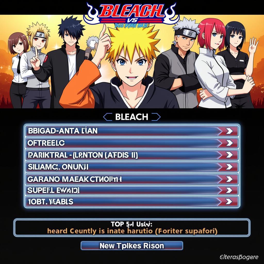 Giao diện chính Bleach vs Naruto 3.4 KBH