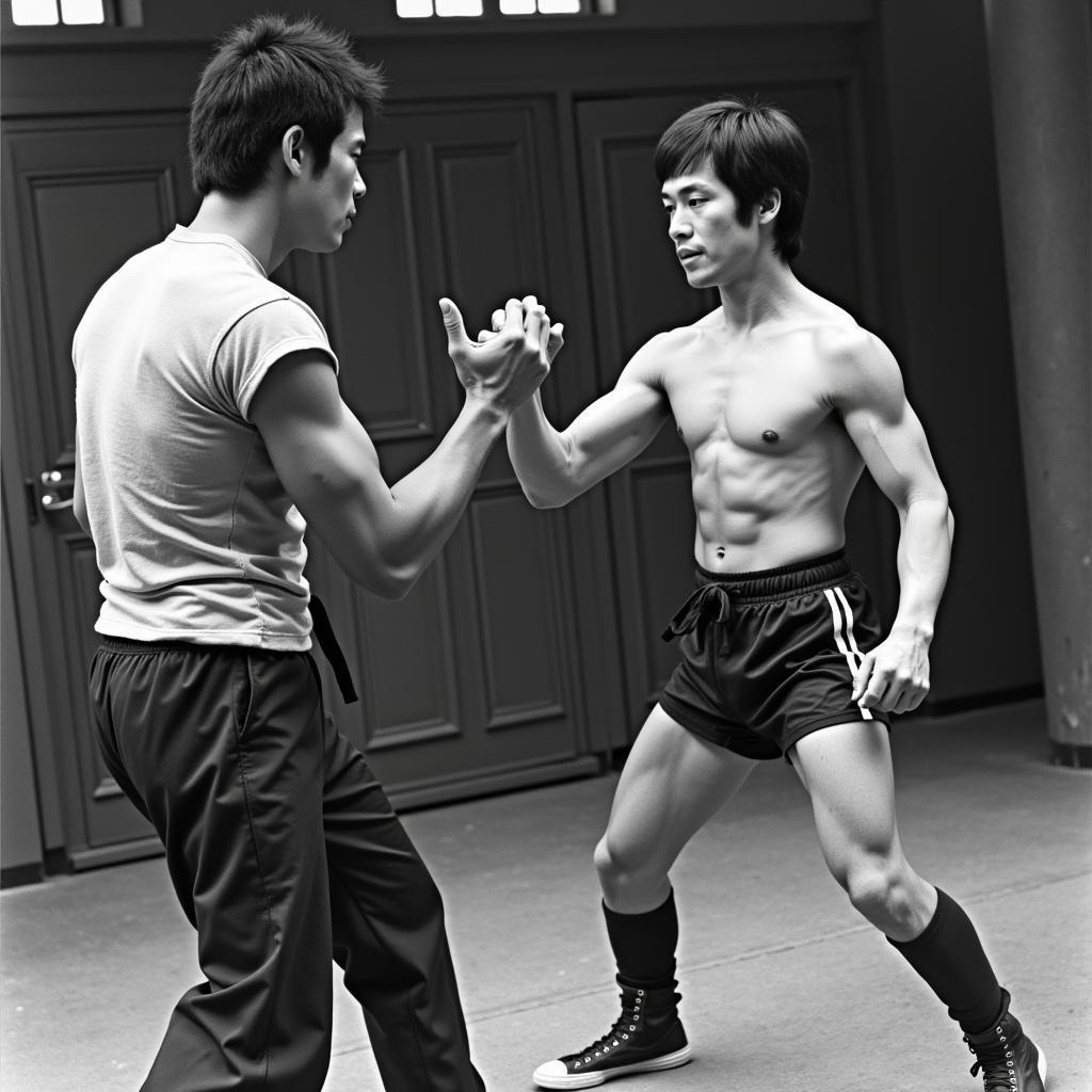 Bolo Yeung và Bruce Lee tập luyện cùng nhau