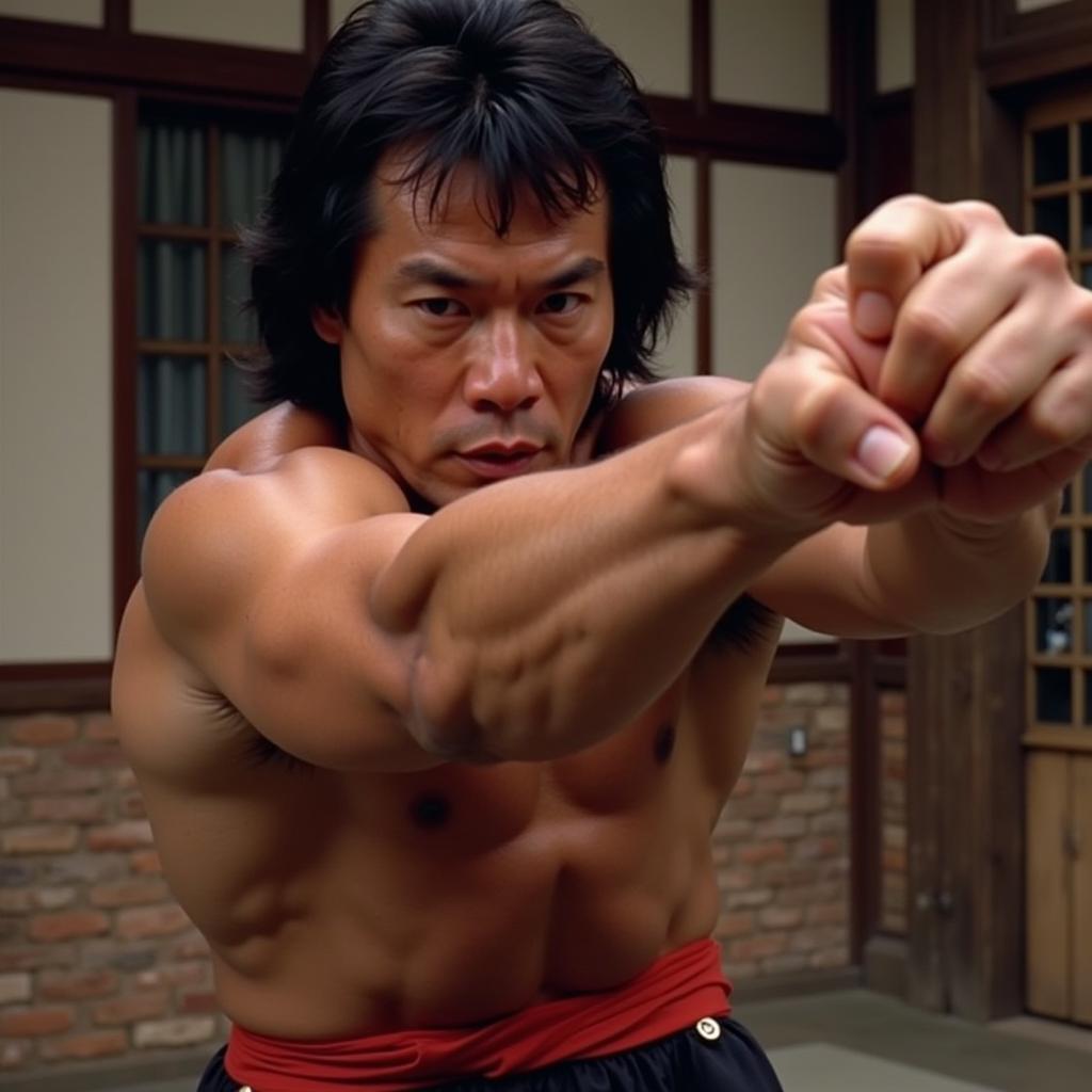 Bolo Yeung trong một cảnh phim hành động