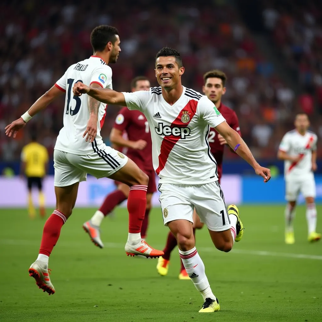 Cristiano Ronaldo celebrating a goal