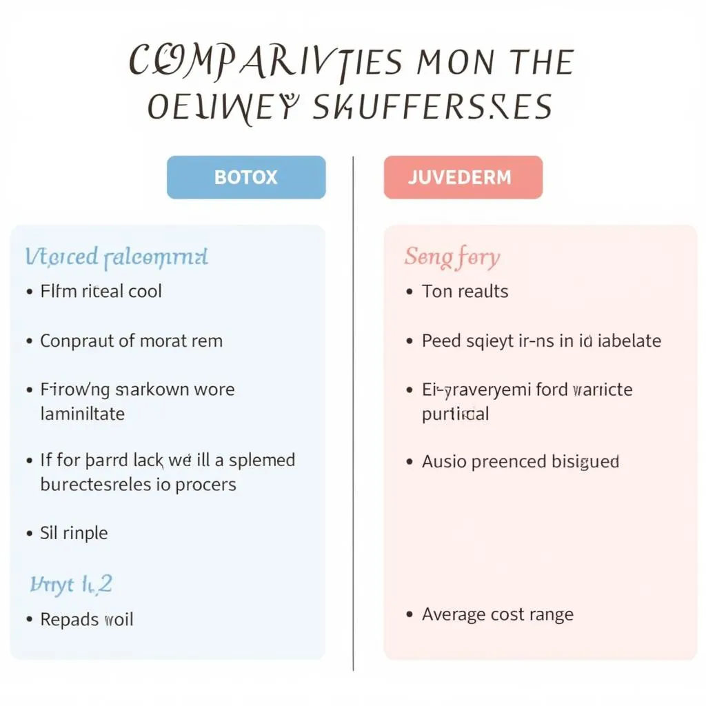 Botox vs Juvederm Comparison Chart