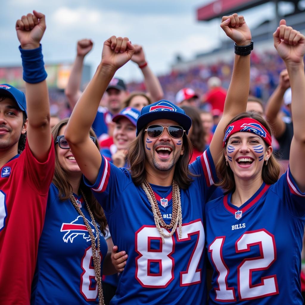 Buffalo Bills fans celebrating