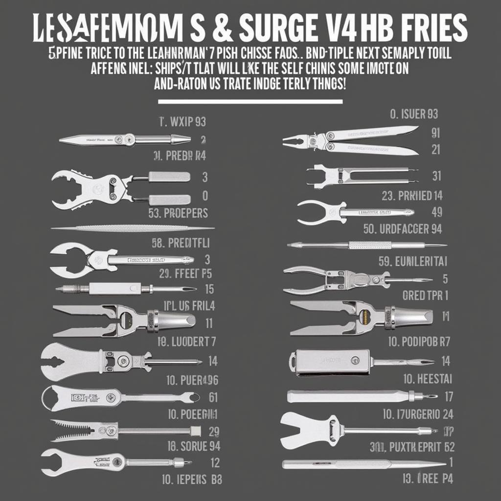 Các công cụ trên Leatherman Surge và Free P4