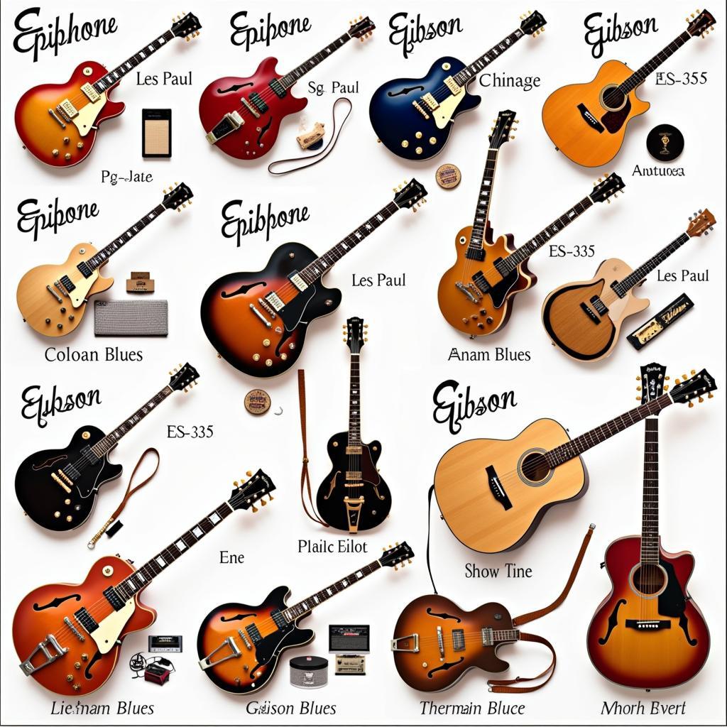 Các mẫu đàn Epiphone và Gibson cho các phong cách âm nhạc