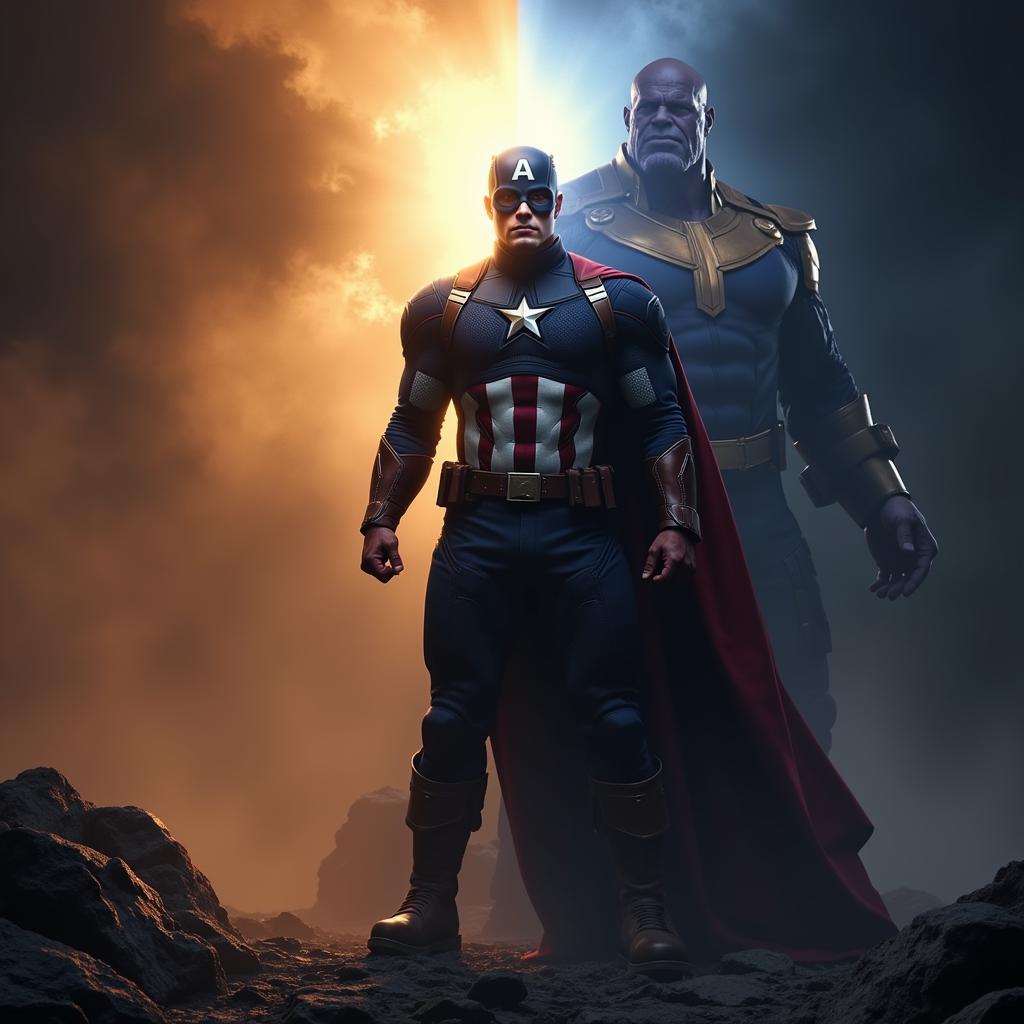 Hình ảnh Captain America và Thanos