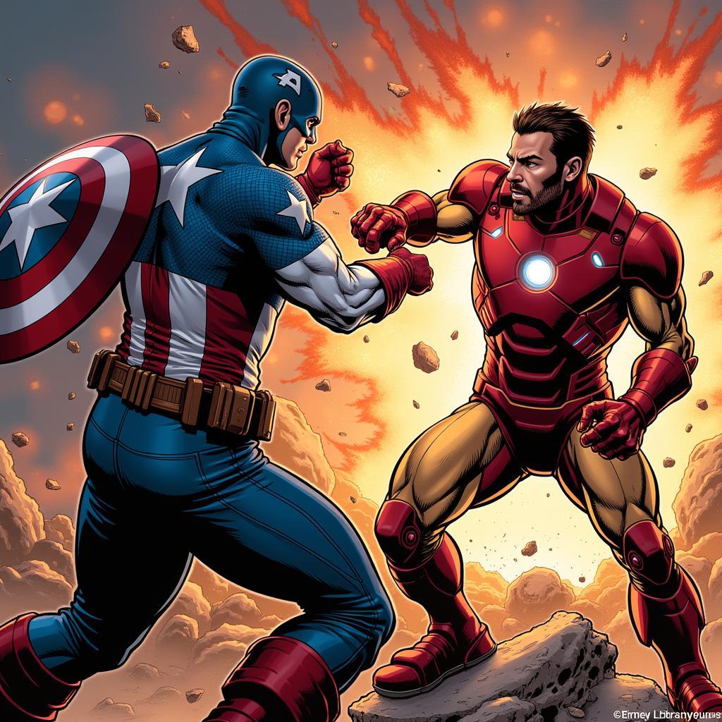 Captain America và Iron Man so tài sức mạnh