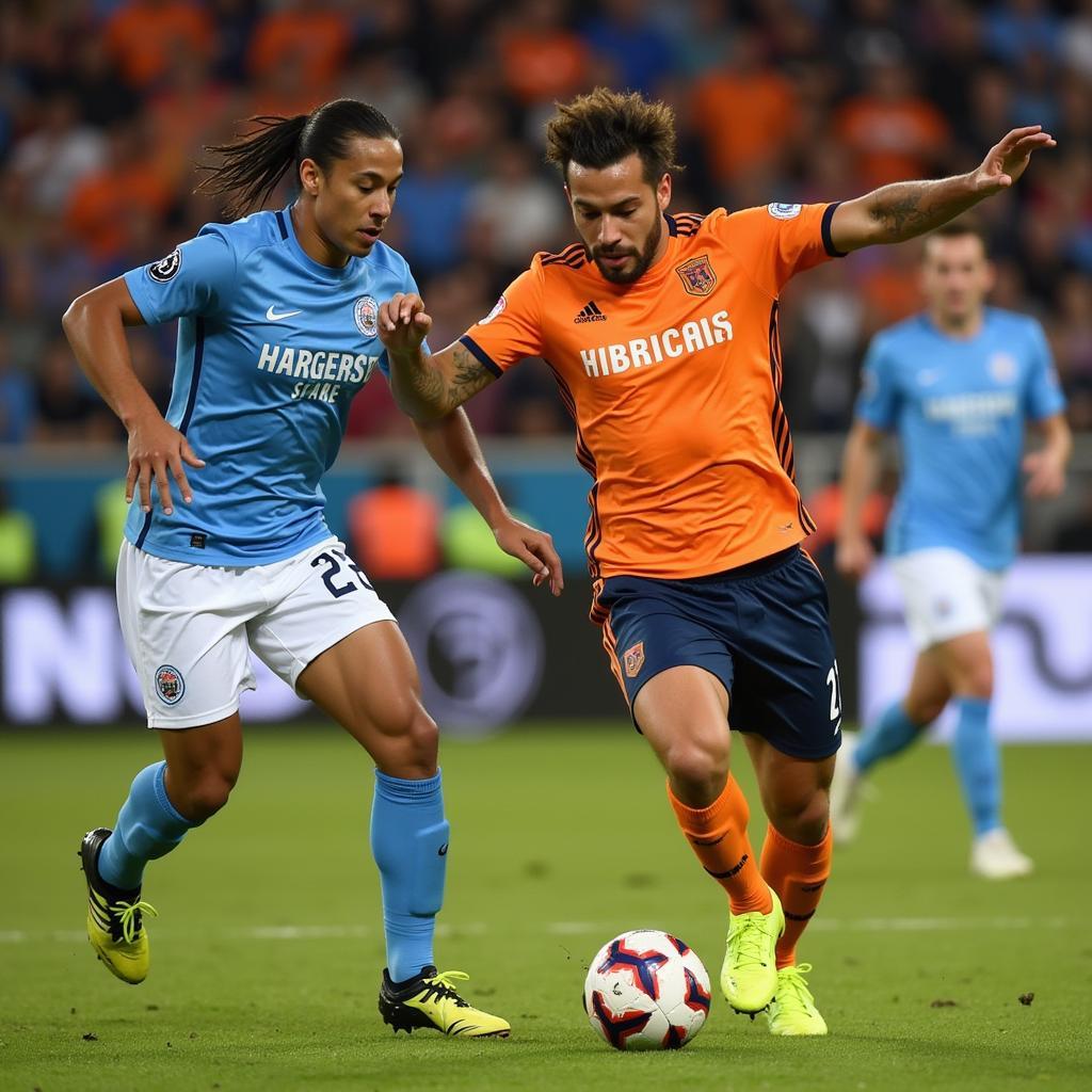 Cầu thủ Houston Dynamo và New York City tranh chấp quyết liệt