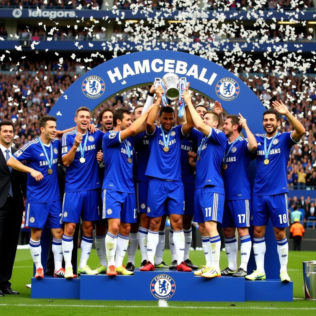 Chelsea ăn mừng chức vô địch Champions League 2012