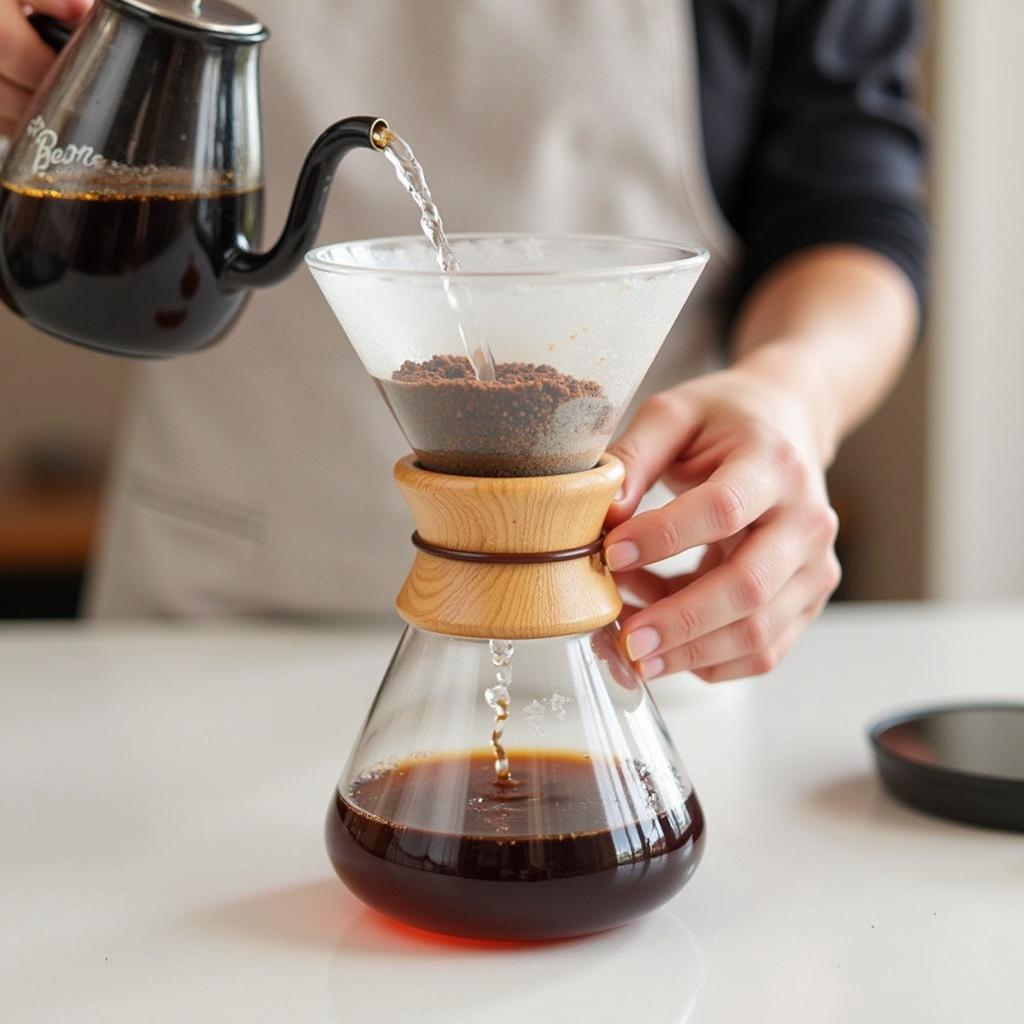 Quy trình pha chế cà phê bằng Chemex