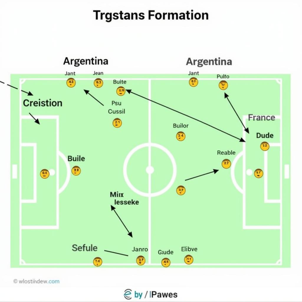 Sơ đồ chiến thuật của Argentina và Pháp