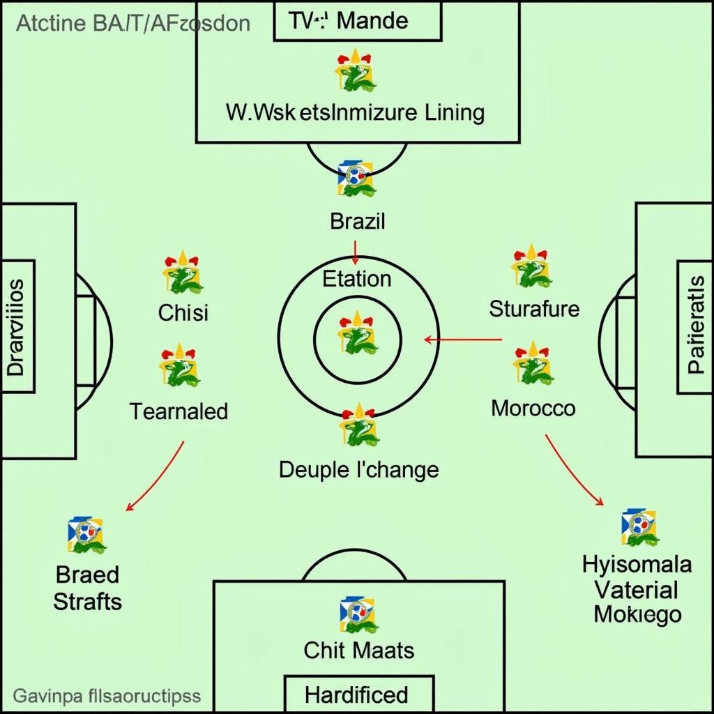 Sơ đồ chiến thuật của Brazil và Morocco