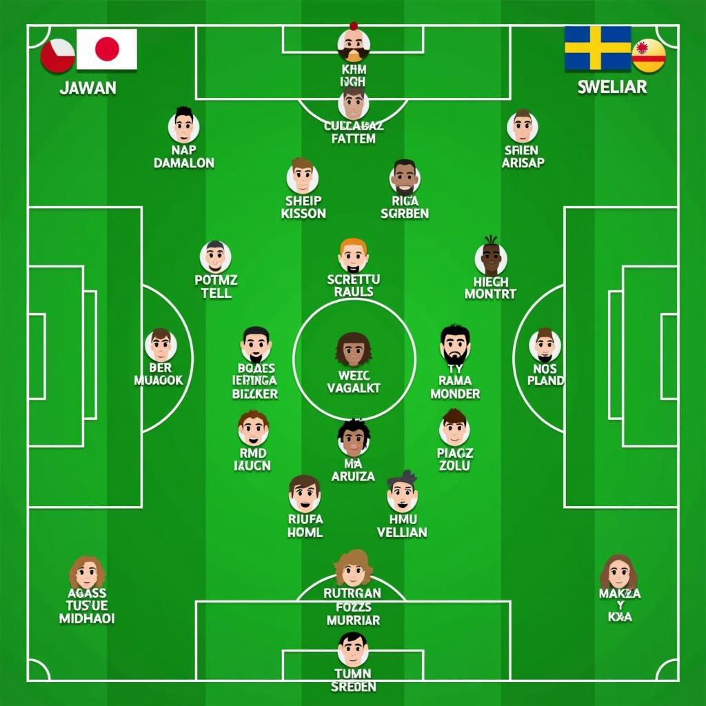 Sơ đồ chiến thuật Japan vs Sweden