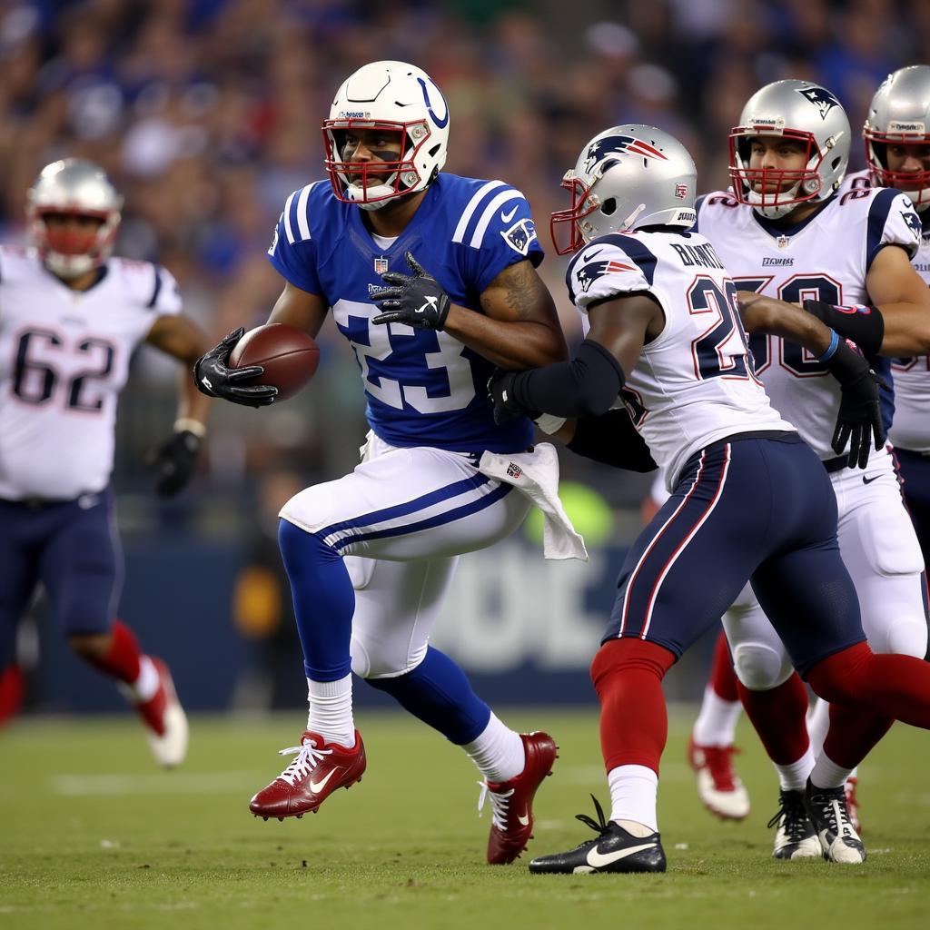 Colts vs Patriots game action