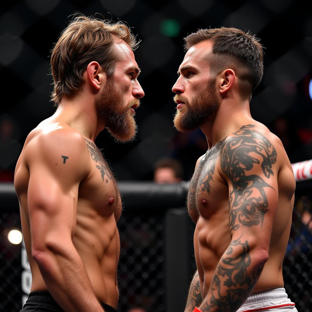 Conor McGregor và Urijah Faber trong một cuộc đối đầu nảy lửa