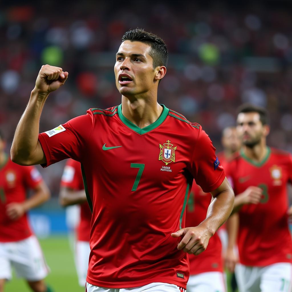 Cristiano Ronaldo ghi bàn cho Bồ Đào Nha