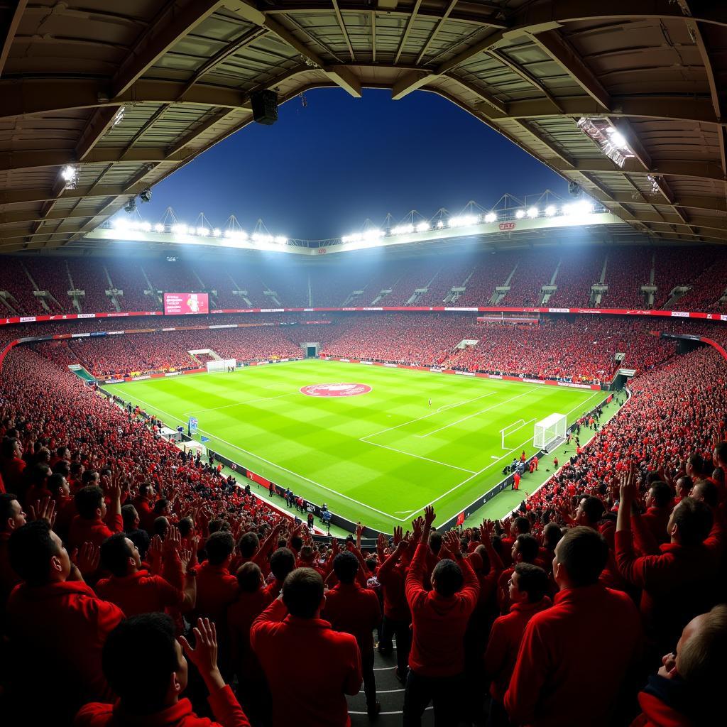 The atmosphere at Anfield during a Liverpool vs Manchester City match