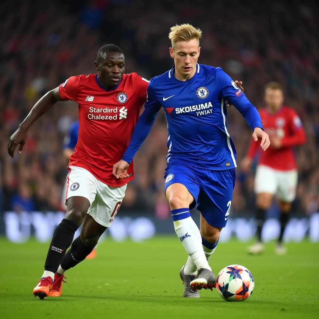 De Bruyne và Kante đối đầu