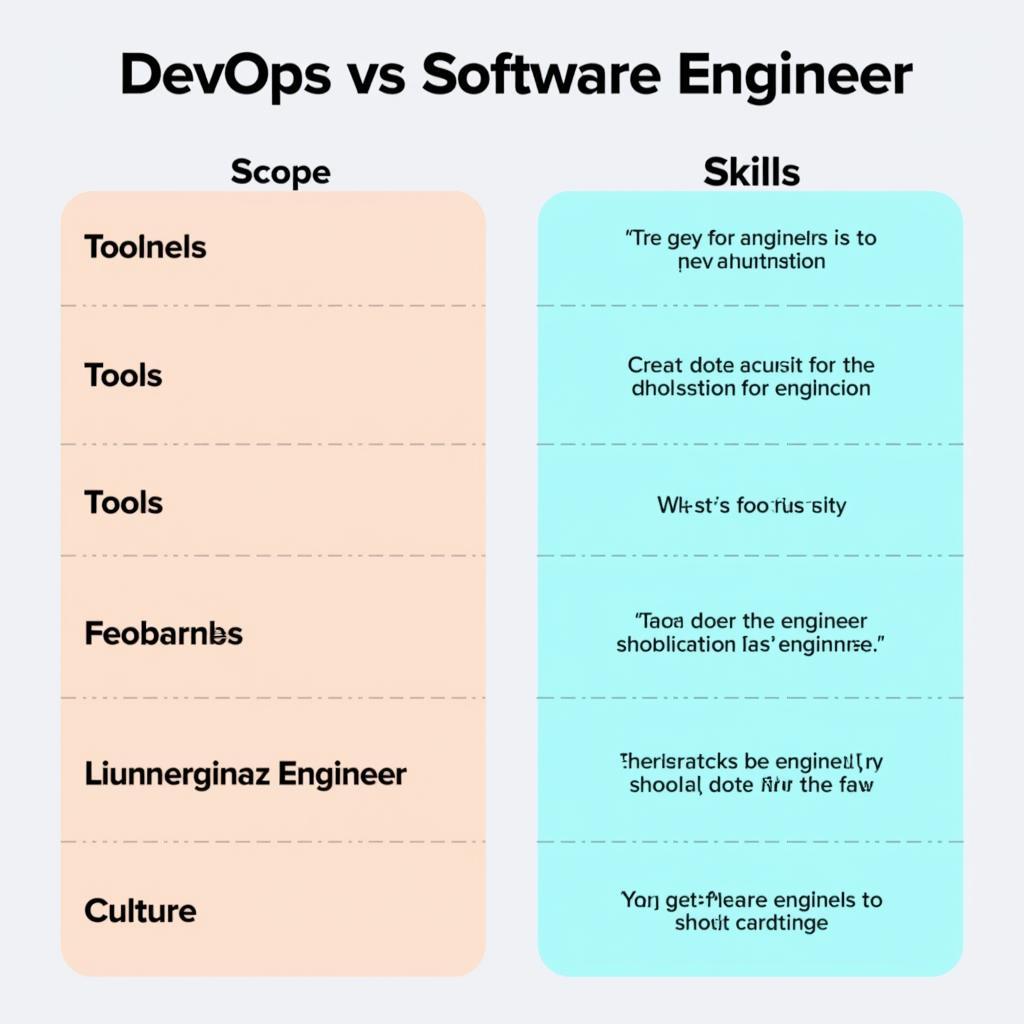 DevOps vs. Software Engineer Comparison Table