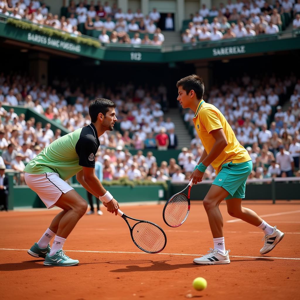 Djokovic and Alcaraz facing off at the French Open