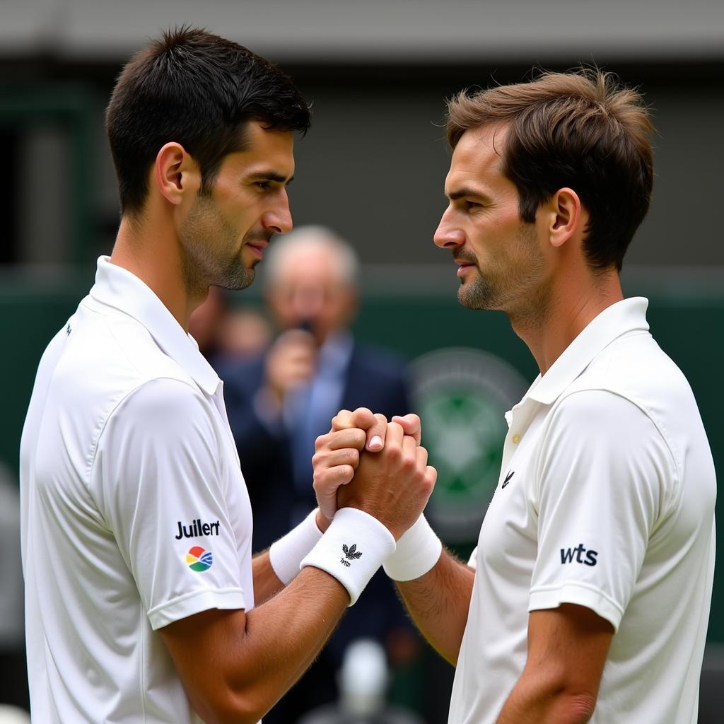 Djokovic và Federer trong trận chung kết Wimbledon 2019