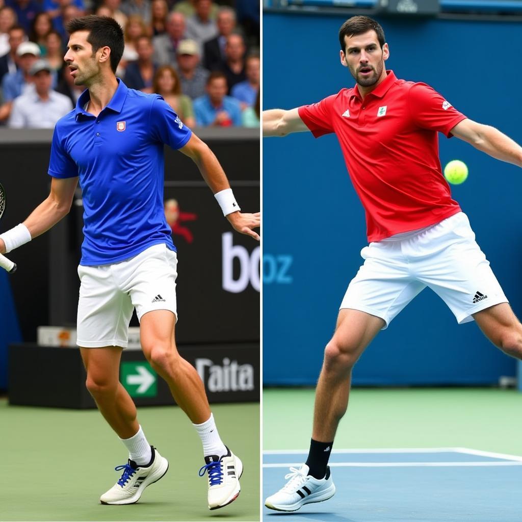 Sự tương phản trong phong cách thi đấu giữa Djokovic và Medvedev