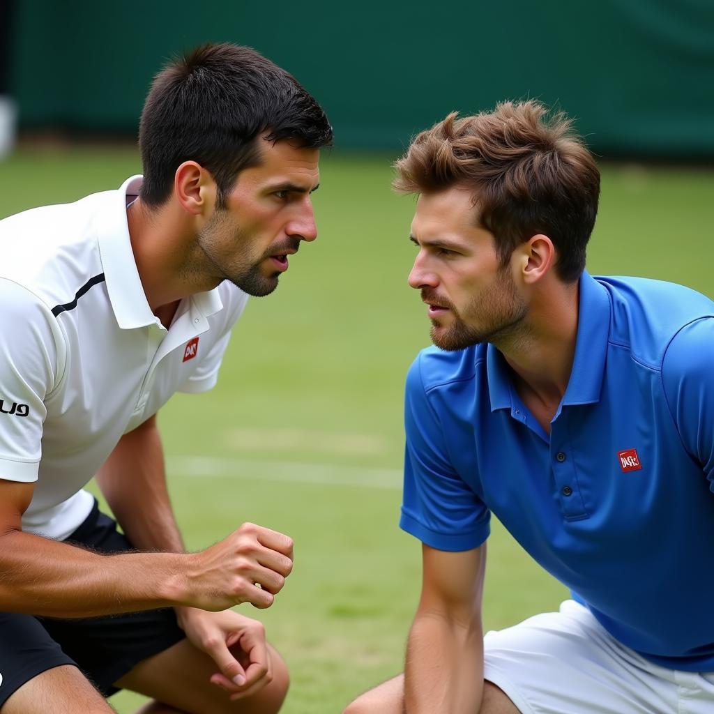 Djokovic và Zverev tại Wimbledon 2023