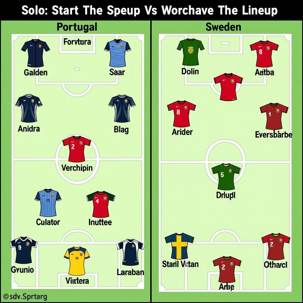 Portugal and Sweden Lineups