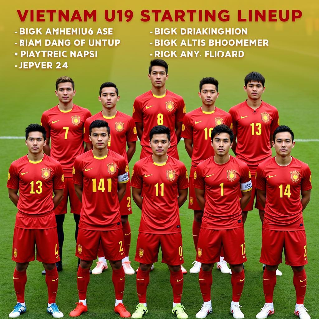 Đội hình U19 Việt Nam ra sân