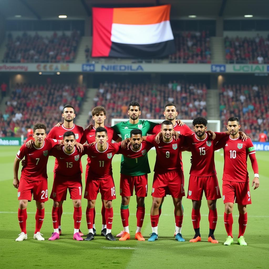 Đội hình U23 UAE ra sân trong trận đấu với U23 Ấn Độ