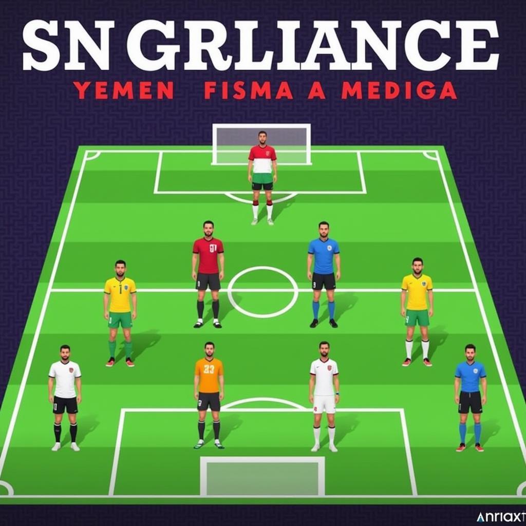 Đội hình U23 Yemen ra sân trong trận đấu với U23 Guam