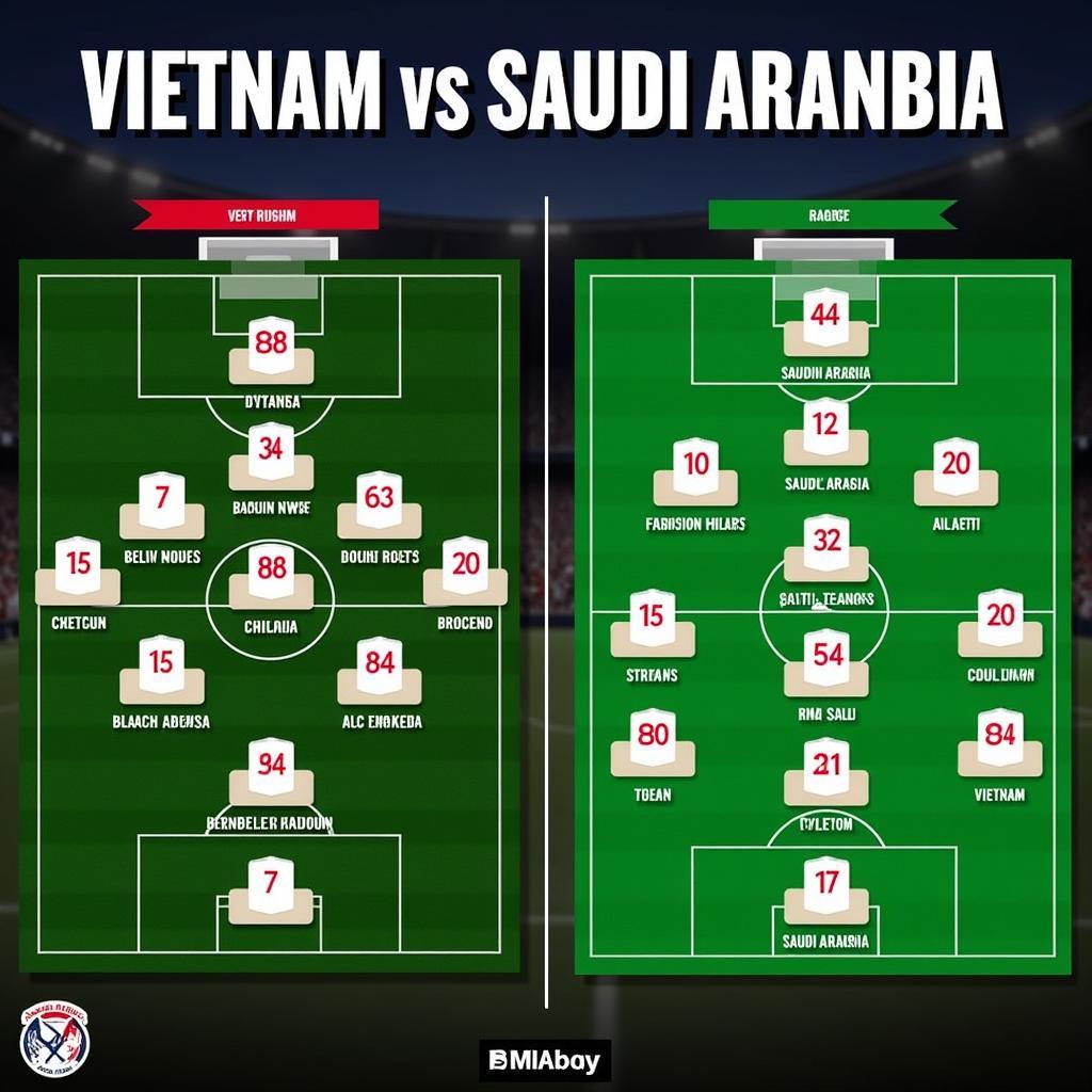 Đội hình ra sân Việt Nam vs Saudi Arabia